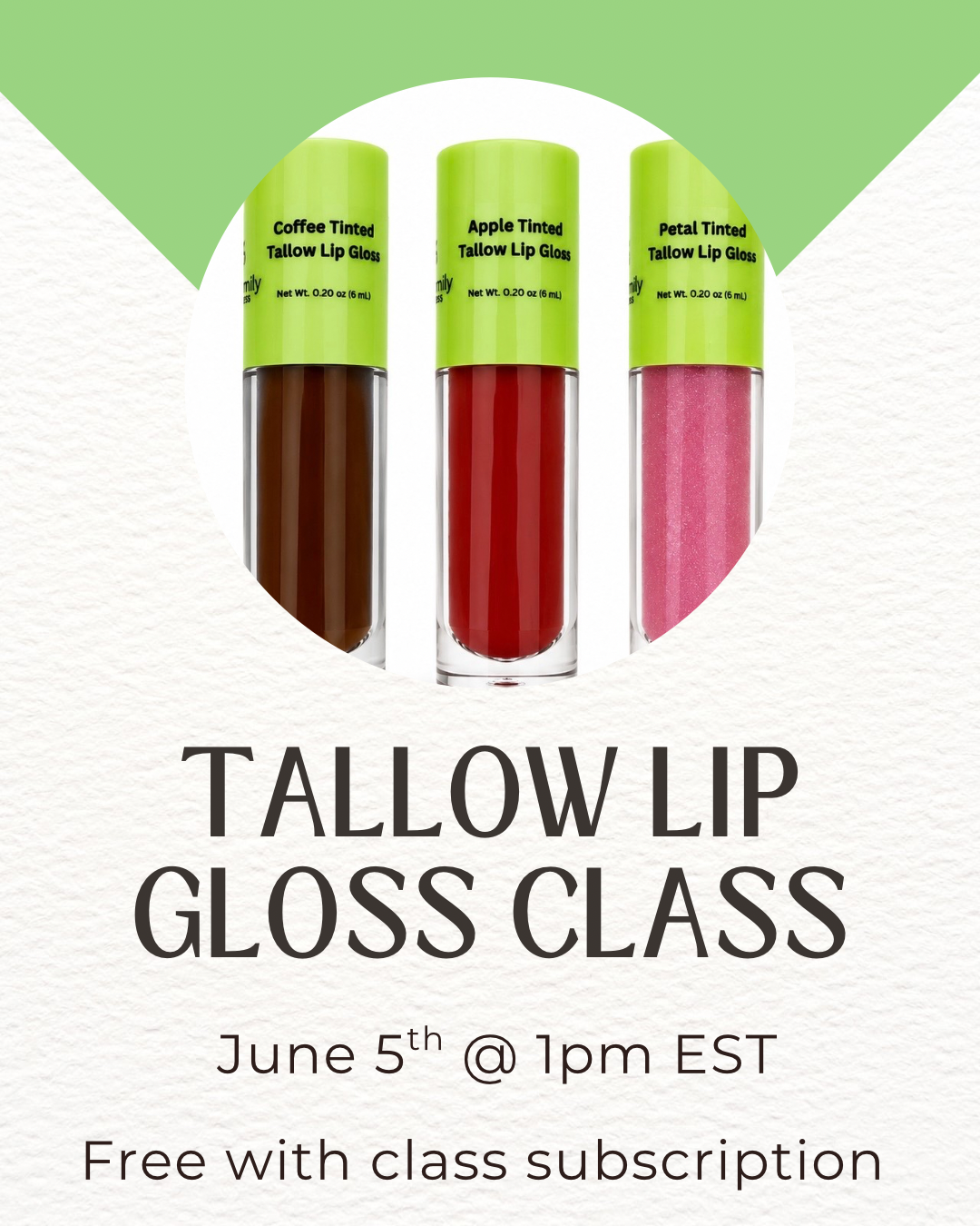 Tallow Lip Gloss Zoom Class Replay